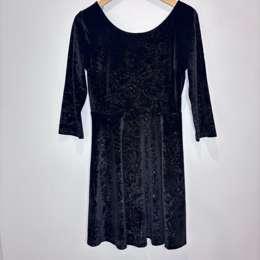 Soma Velvet Black Whimsigoth Evening Party Skater Dress Size Small Grunge